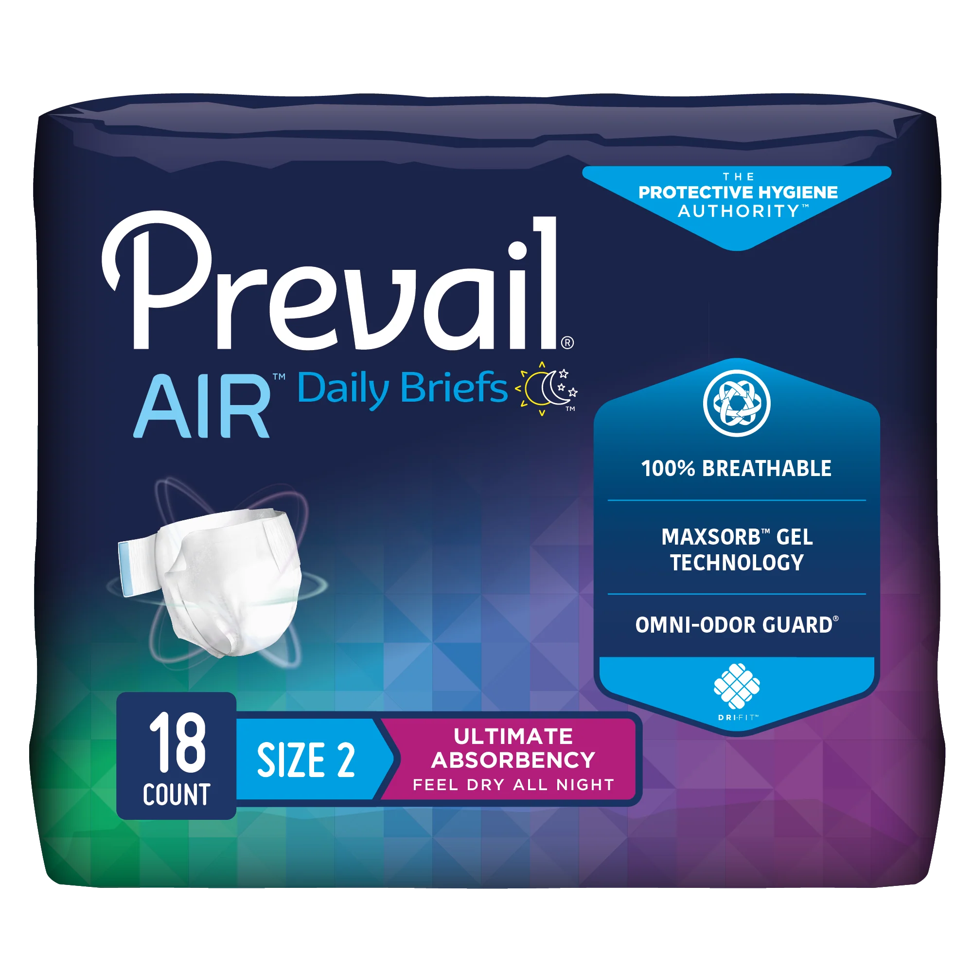 Prevail Air Plus Unisex Daily Briefs, Ultimate Plus Absorbency, Refastenable Tabs - Image 2