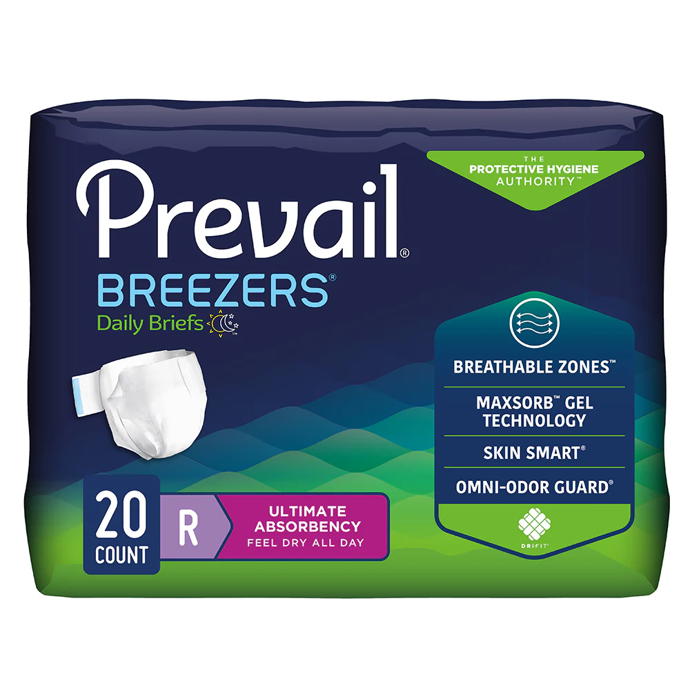 Prevail Breezers Unisex Adult Incontinence Brief, Disposable, Heavy Absorbency - Image 2