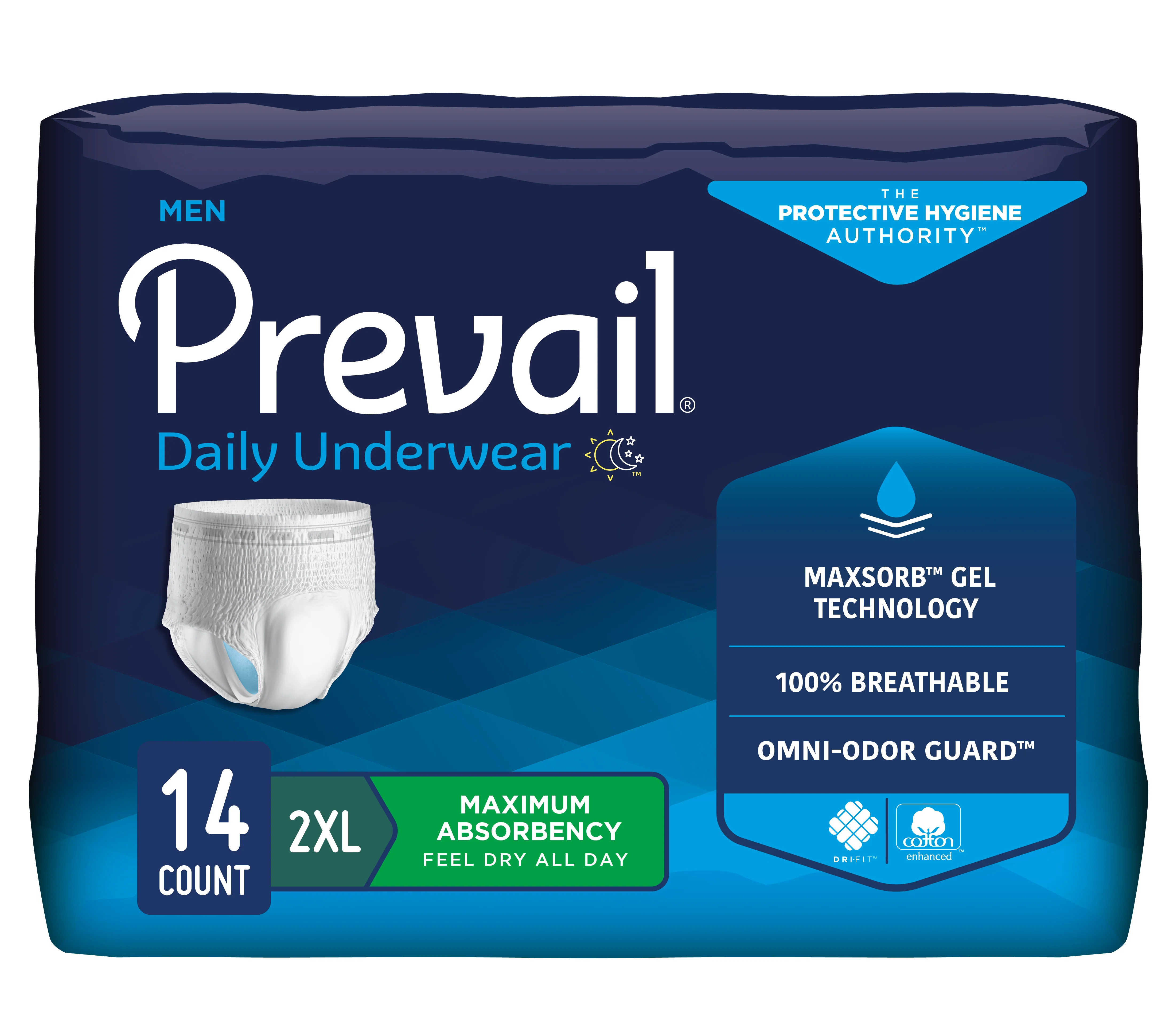 Prevail Daily Underwear for Men, Maximum Absorbency, Pull On with Tear Away Seams - Image 3
