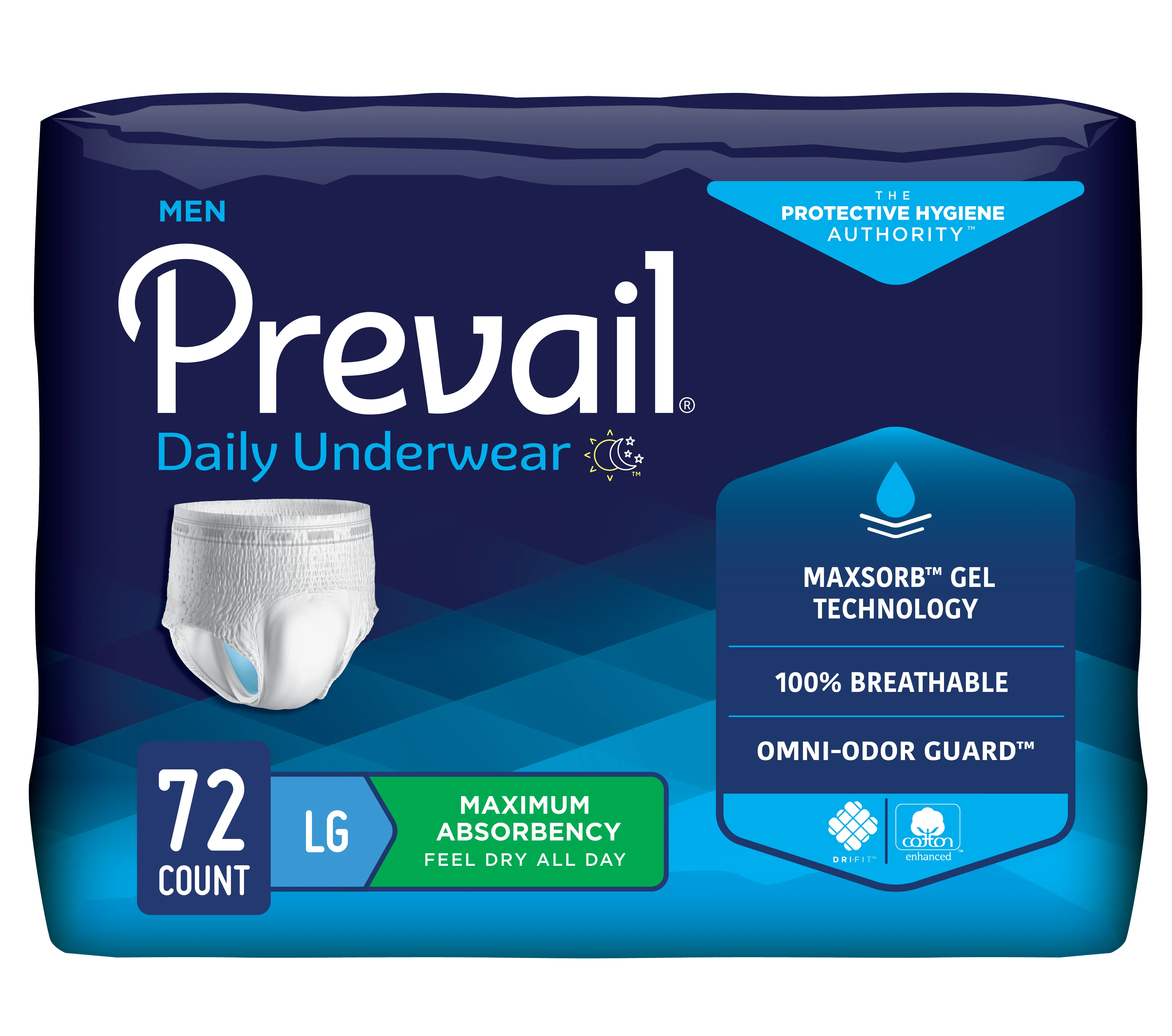 Prevail Daily Underwear for Men, Maximum Absorbency, Pull On with Tear Away Seams - Image 6
