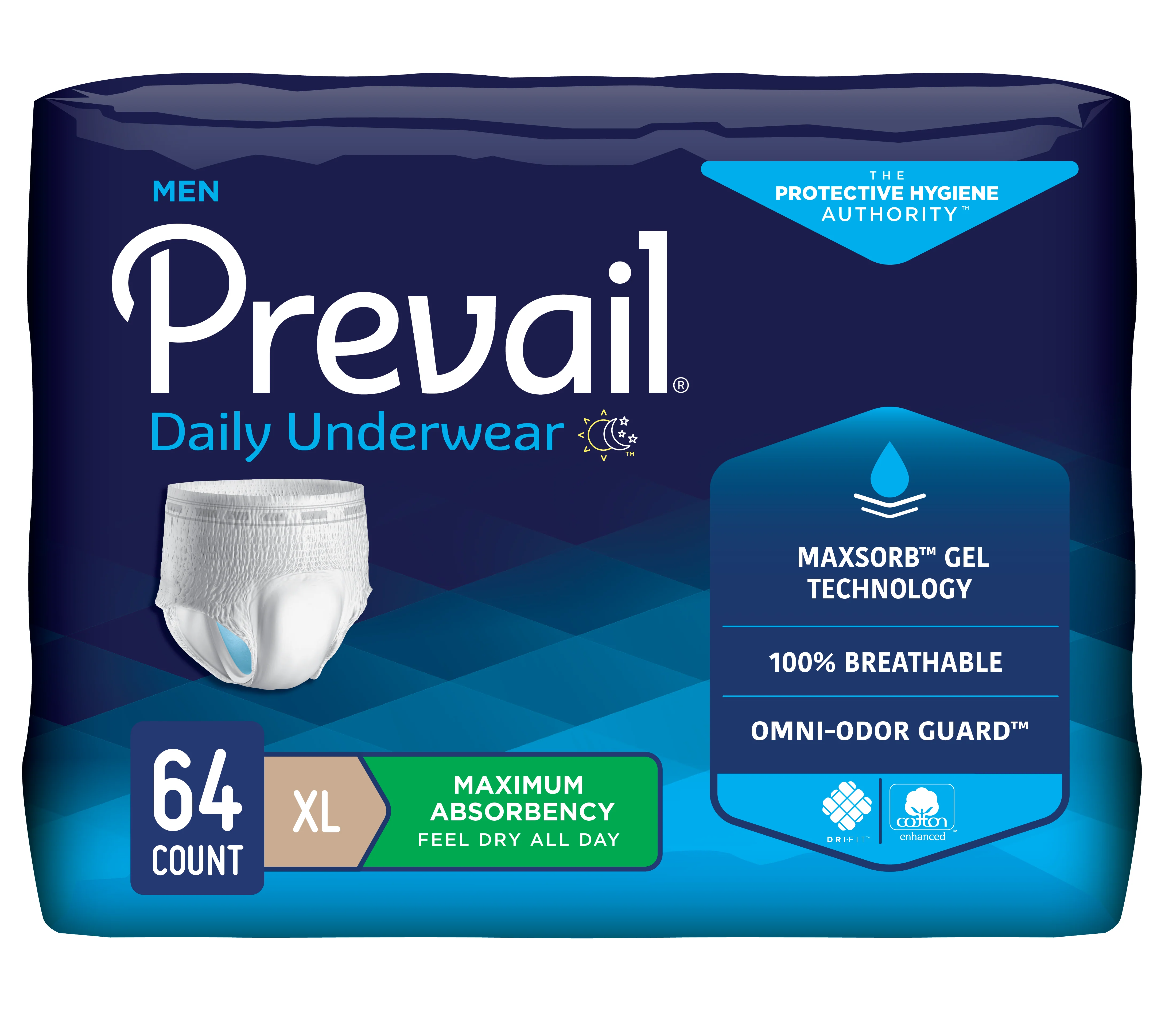 Prevail Daily Underwear for Men, Maximum Absorbency, Pull On with Tear Away Seams - Image 7