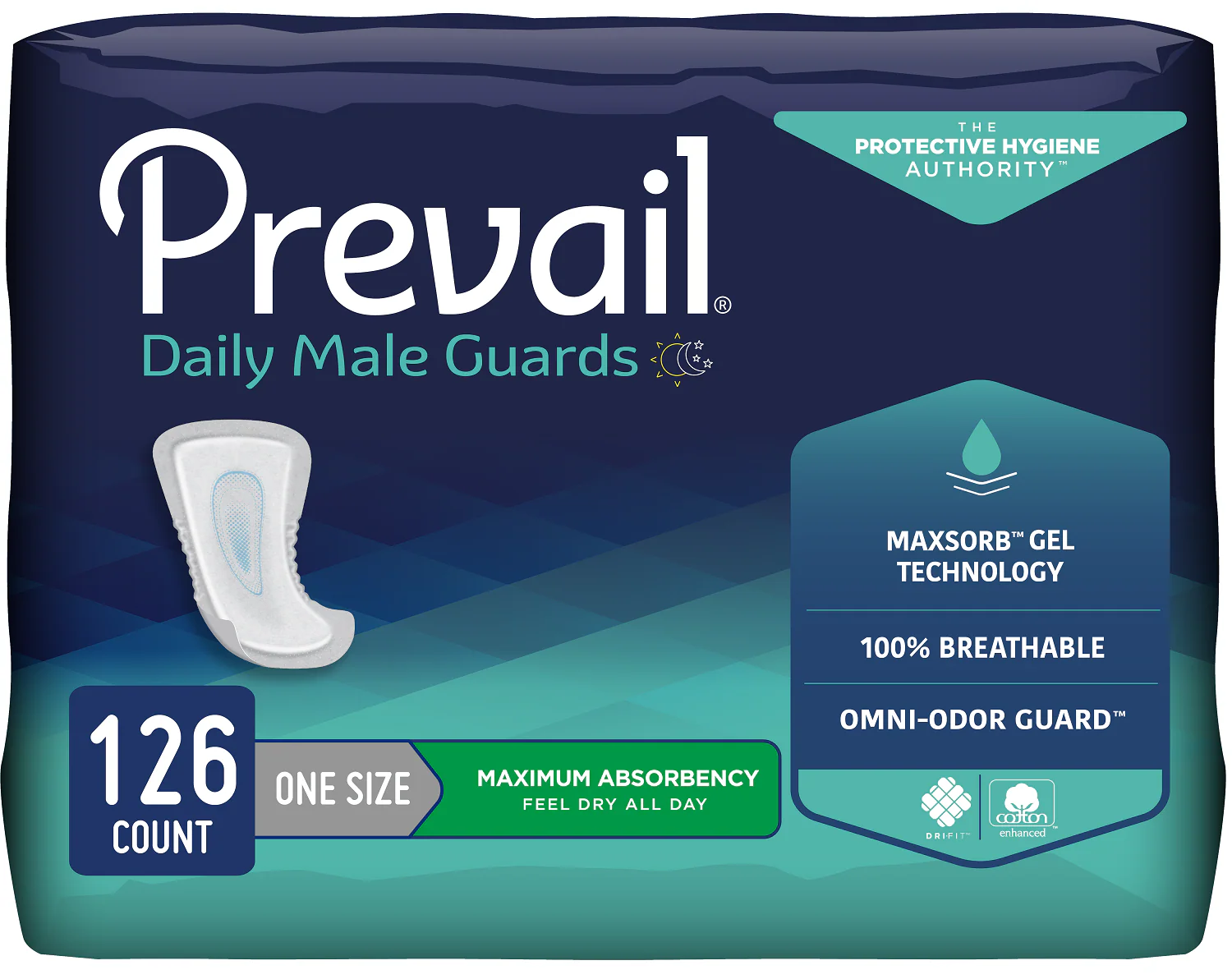 Prevail Guards for Men, 12-1/2 Inch Length, Maximum Absorbency, One Size Fits Most - Image 8