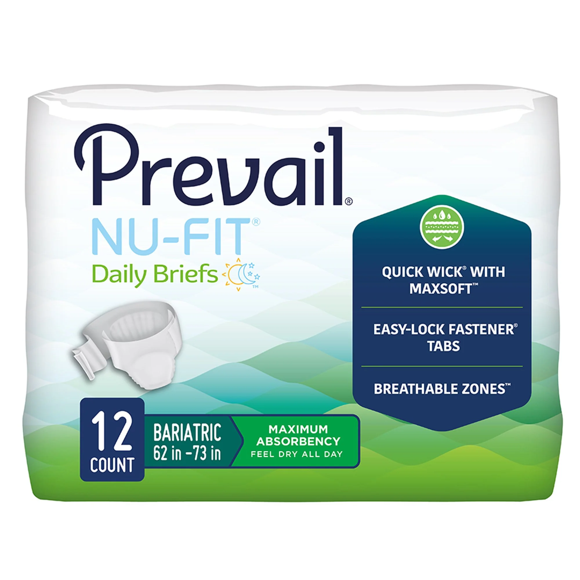 Prevail Nu-Fit Incontinence Daily Briefs, Maximum Absorbency, Refastenable Tabs - Image 11