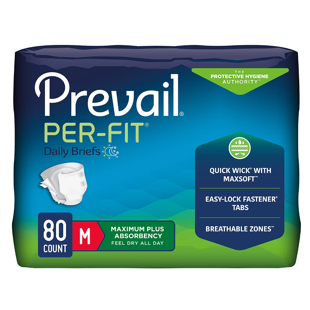Prevail Per-Fit Unisex Daily Briefs, Maximum Plus Absorbency, Refastenable Tabs - Image 10