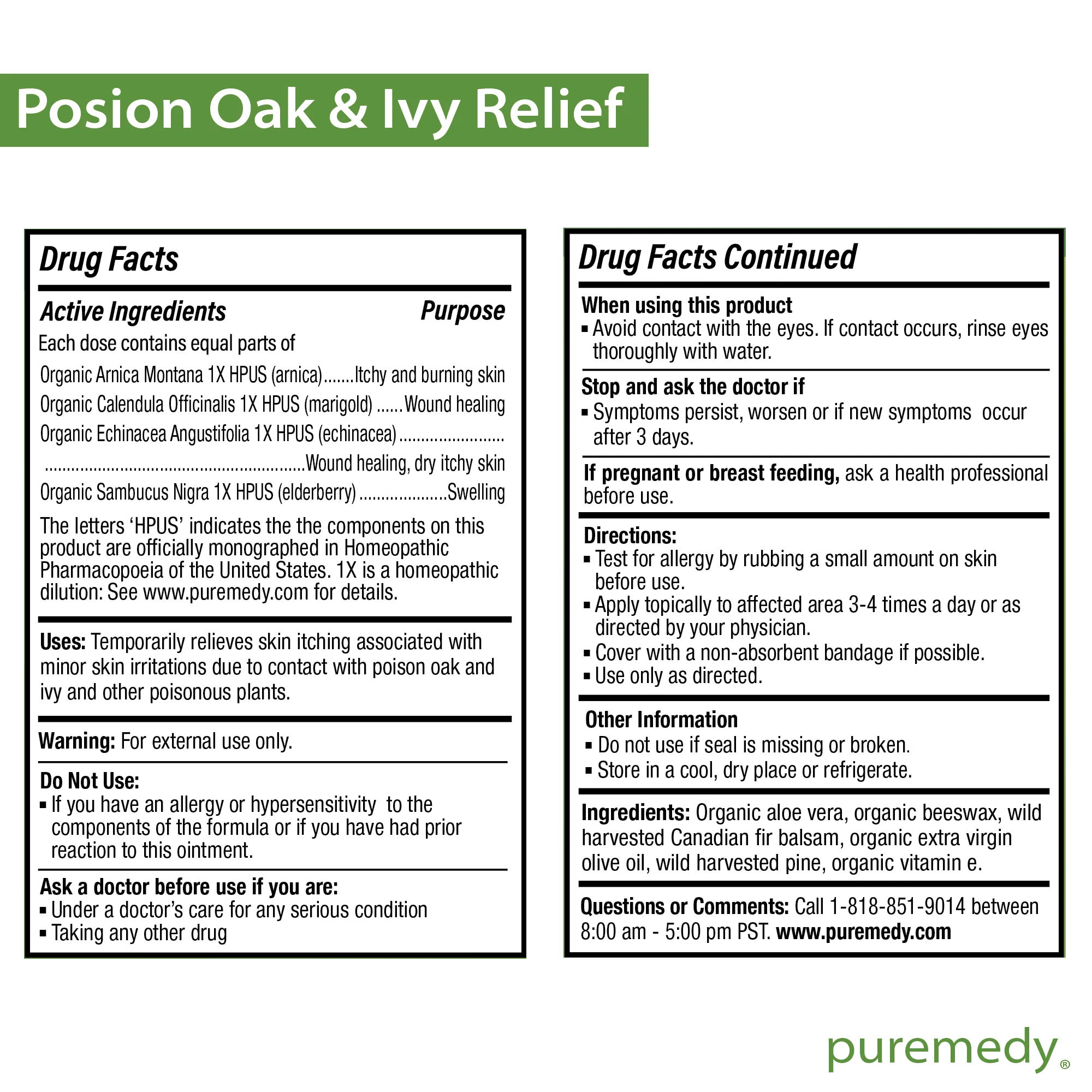 Puremedy Poison Oak & Ivy Relief Balm, 1 Ounce - Image 3