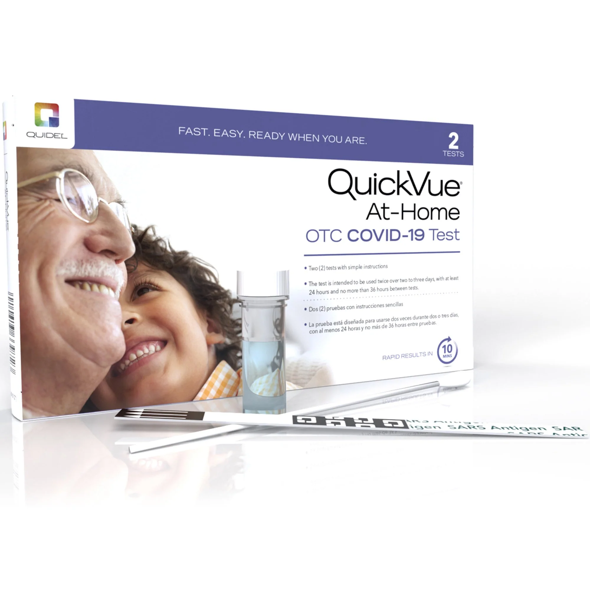 QuickVue At-Home OTC COVID-19 Rapid Test Kit, Case of 45 Kits