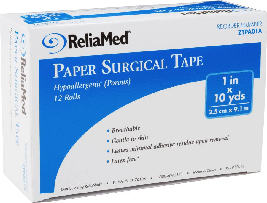 ReliaMed PA01AT Paper Tan Tape, Latex-Free, 1" x 10 yds Count of 1 _x000D_