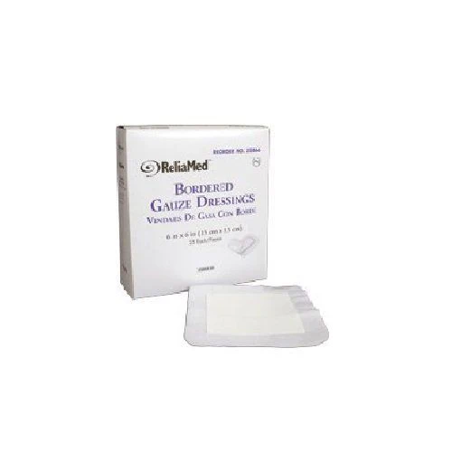 ReliaMed Sterile Bordered Gauze Dressing 4" x 4" 2 Boxes of 25