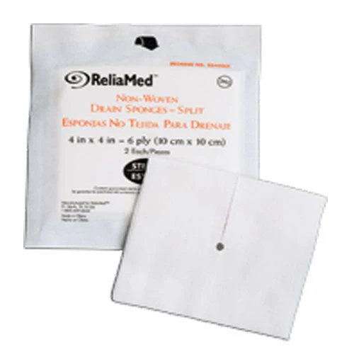 ReliaMed Tracheostomy Drainage Sponge 4 x 4 Inch, Box of 25 (10 Pack)