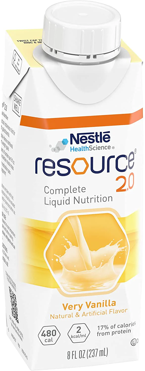 Resource 2.0 Oral Supplement, Very Vanilla Flavor, Ready to Use, 8 oz. Tetra Prism Cartons - Image 2