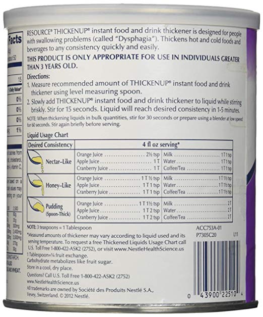 Resource Thickenup 22510000 Instant Unflavored Food Thickener Case of 12 - Image 2