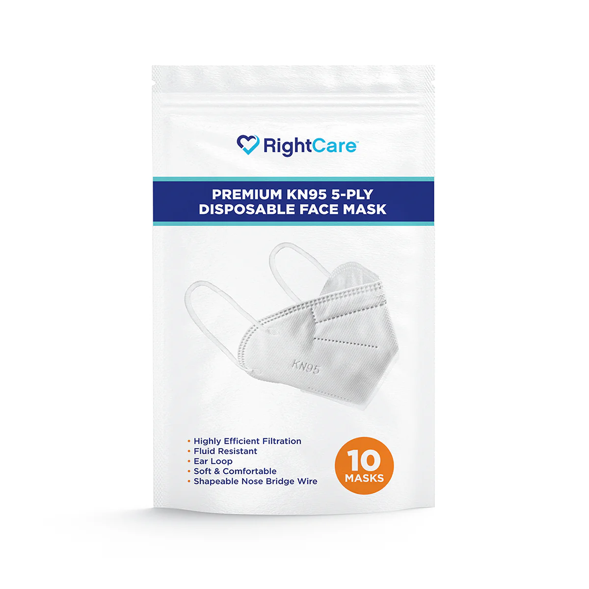 RightCare KN95 Protective Face Mask, 99% Filter Efficiency, 5-Ply Mask - Image 9