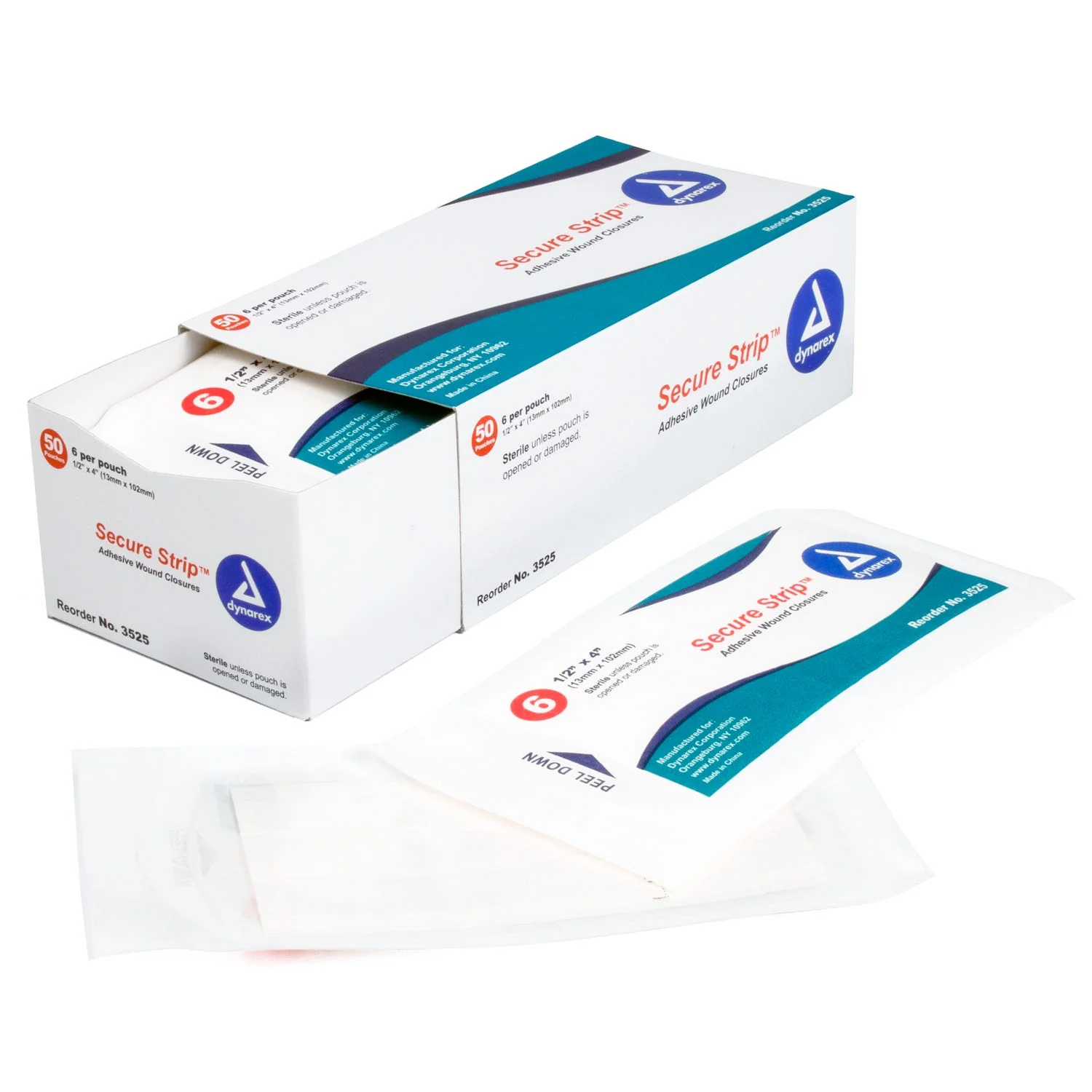 Secure Strip Skin Closure Strip Case of 1200, White