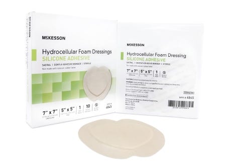 Silicone Foam Dressing McKesson 4845 7 X 7 Inch Sacral Adhesive with Border Sterile. 1 each - Image 2