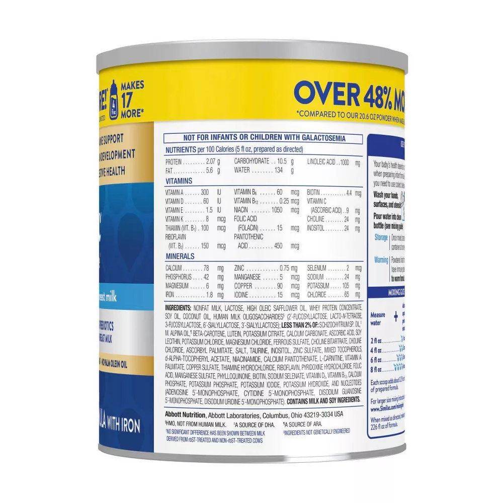 Similac 360 Total Care Non-GMO Infant Formula Powder, 5 HMP Prebiotics, Immune Support, 30.8 Oz., 1 Each or Case of 6 - Image 2