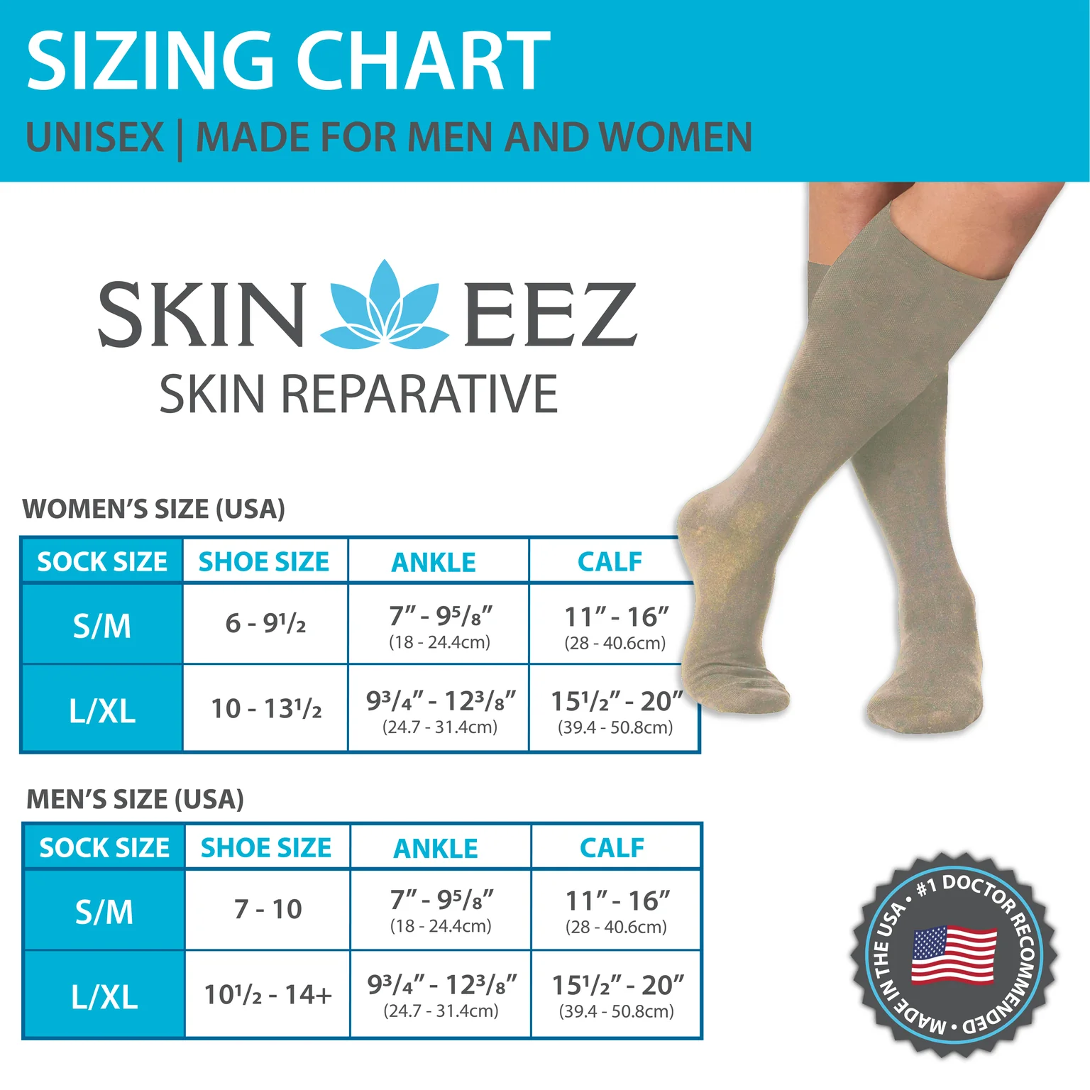 Skineez Medical Grade Advanced Healing Compression Socks, Clinically Proven to Firm, Moisturize, and Revitalize Skin, Foot Arch, Heel, and Nerve Pain Relief, 1 Pair - Image 12