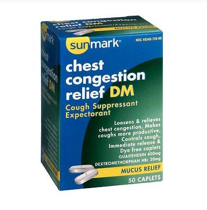 Sunmark Cold and Cough Relief, 400 mg - 20 mg  Strength Tablet, 50 per box