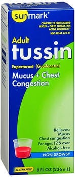 Sunmark Cough Relief, 100 mg / 5 mL Strength, Liquid, 8 oz., 1 Bottle - Image 2
