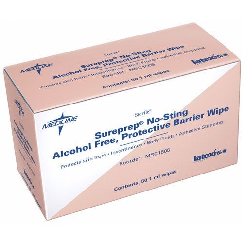 SurePrep No-Sting Skin Protective Wipe, Box of 50
