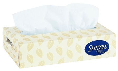 Surpass Facial Tissue: 30 Count, White, 8" x 8.4", 2-Ply - Image 3