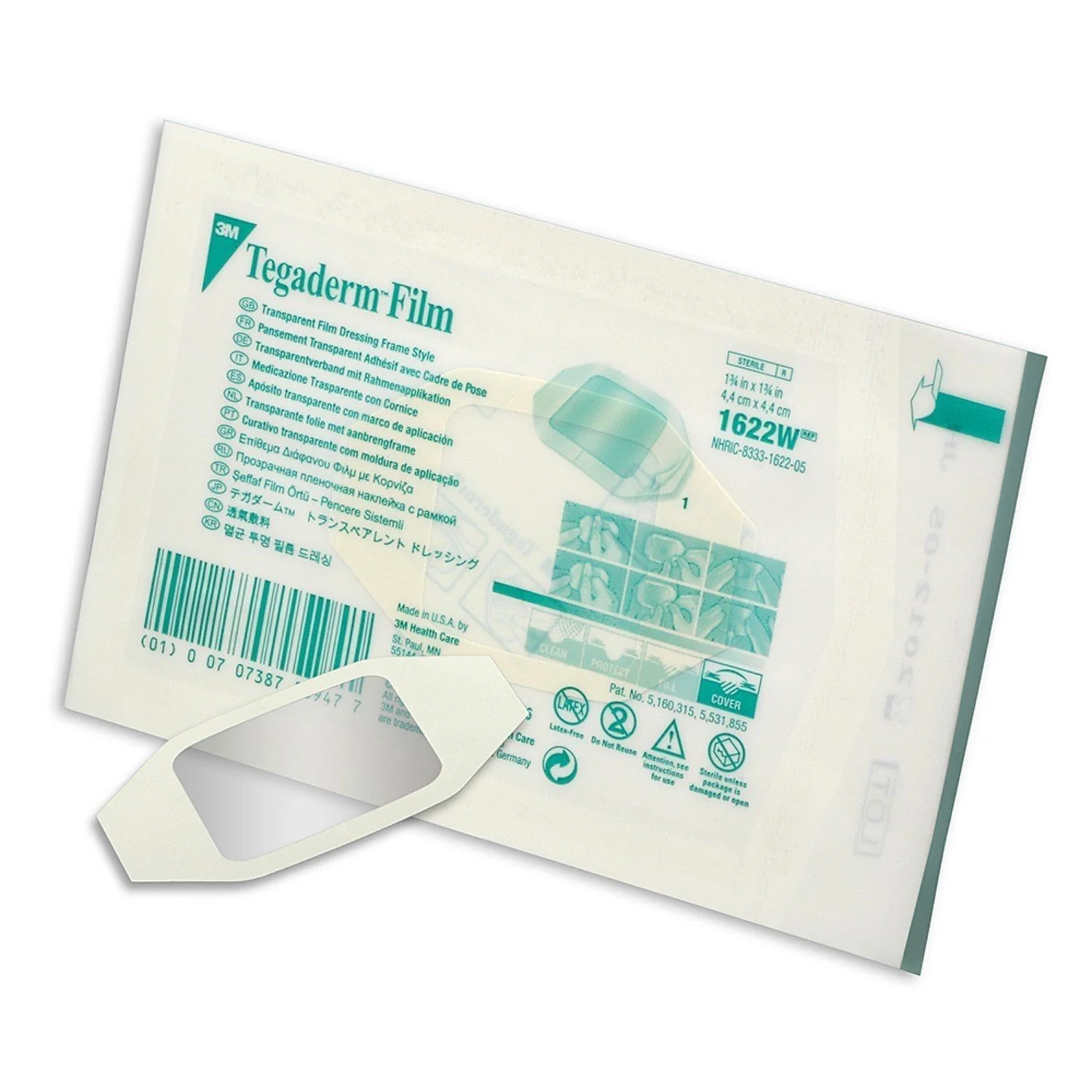 Tegaderm 1622W Transparent Film Dressing Frame Style, Case of 400