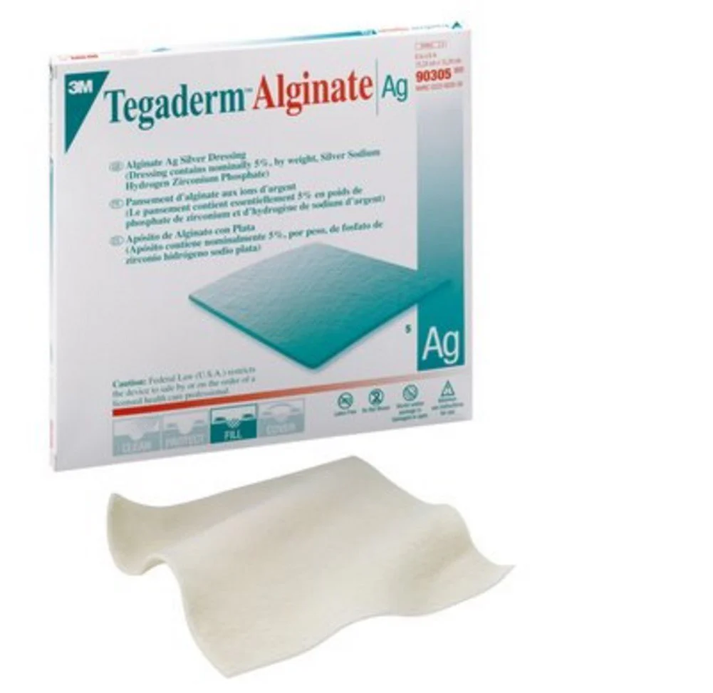 Tegaderm 90305 Alginate Ag Silver Dressing, Box of 5