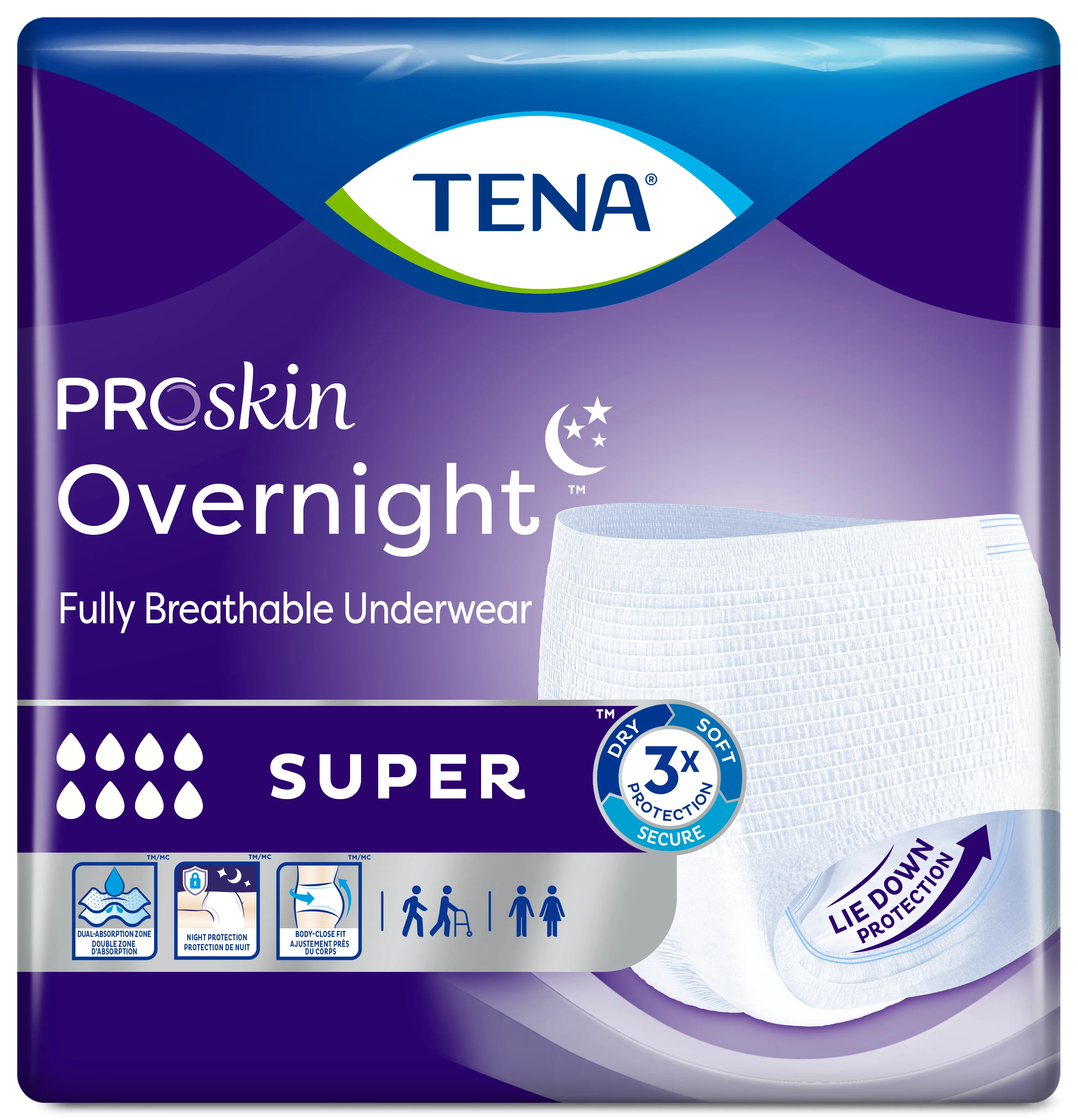 TENA Overnight Super Fully Breathable Underwear