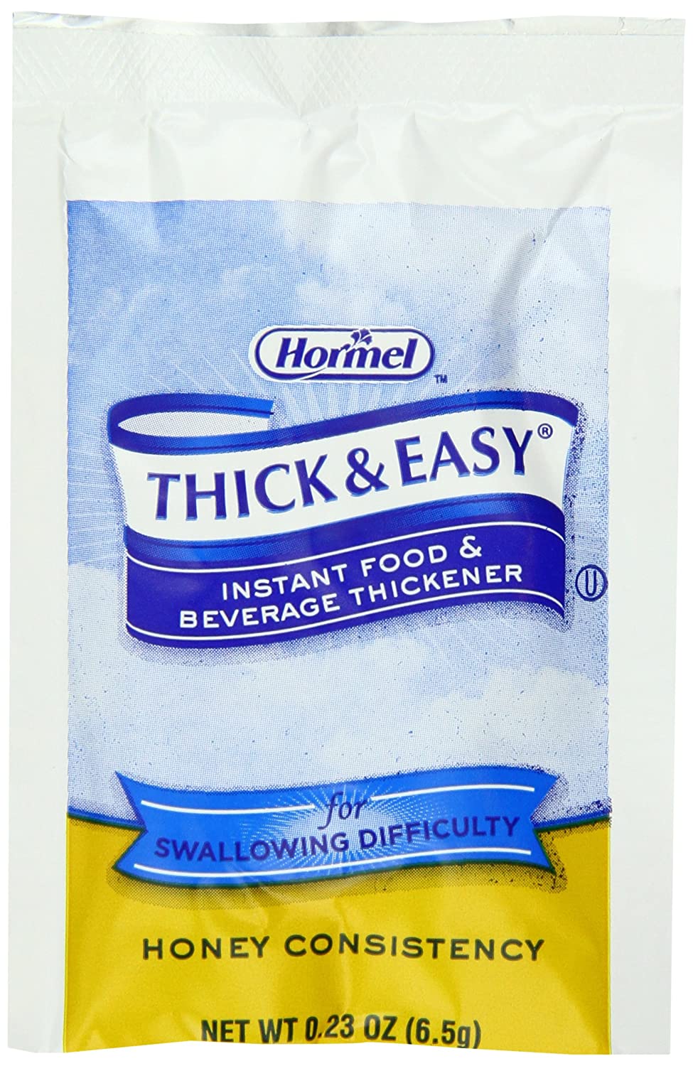 Thick & Easy Instant Food & Beverage Thickener, Honey, 6.5 Gram Packets, Case of 100