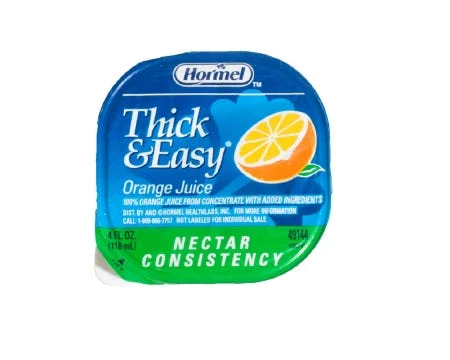 Thick & Easy Thickened Beverage, 4 oz. Portion Cup, Orange, Ready to Use, Nectar, Case of 24