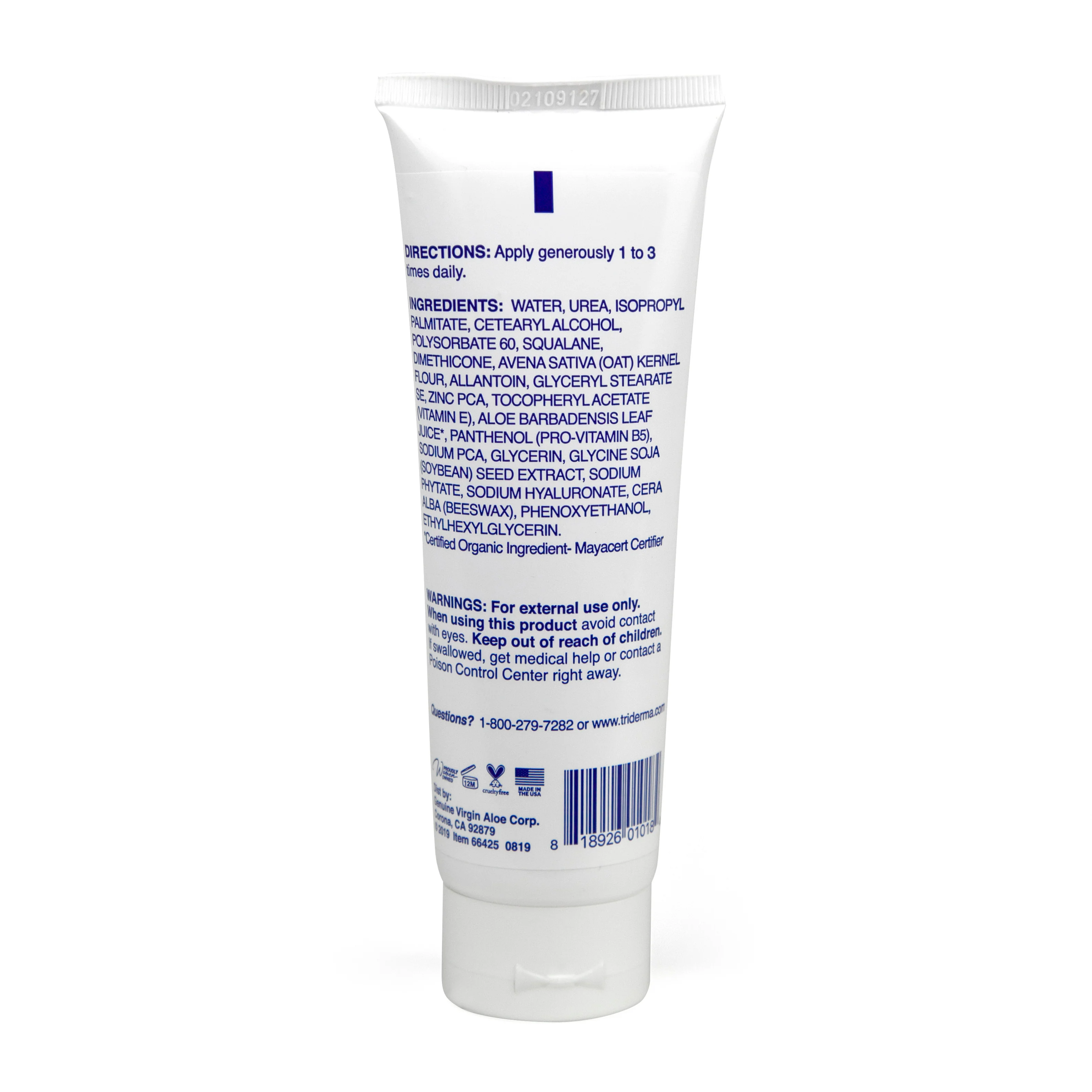 Triderma Genuine Virgin Aloe TriDerma 66425 Diabetic Dry Skin Defense Healing Cream, 1 Count - Image 3