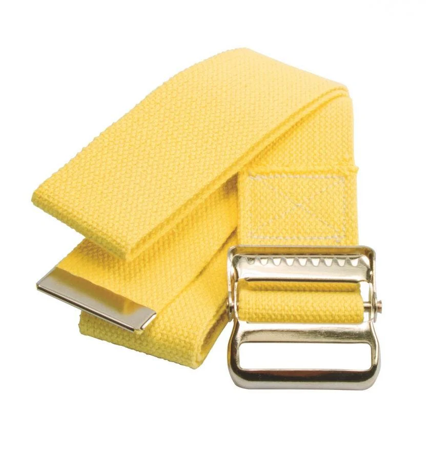 Washable Cotton Gait Belts, 54", Yellow, 1 Count